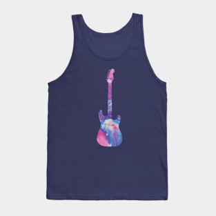 S-Style Electric Guitar Watercolor Texture Tank Top